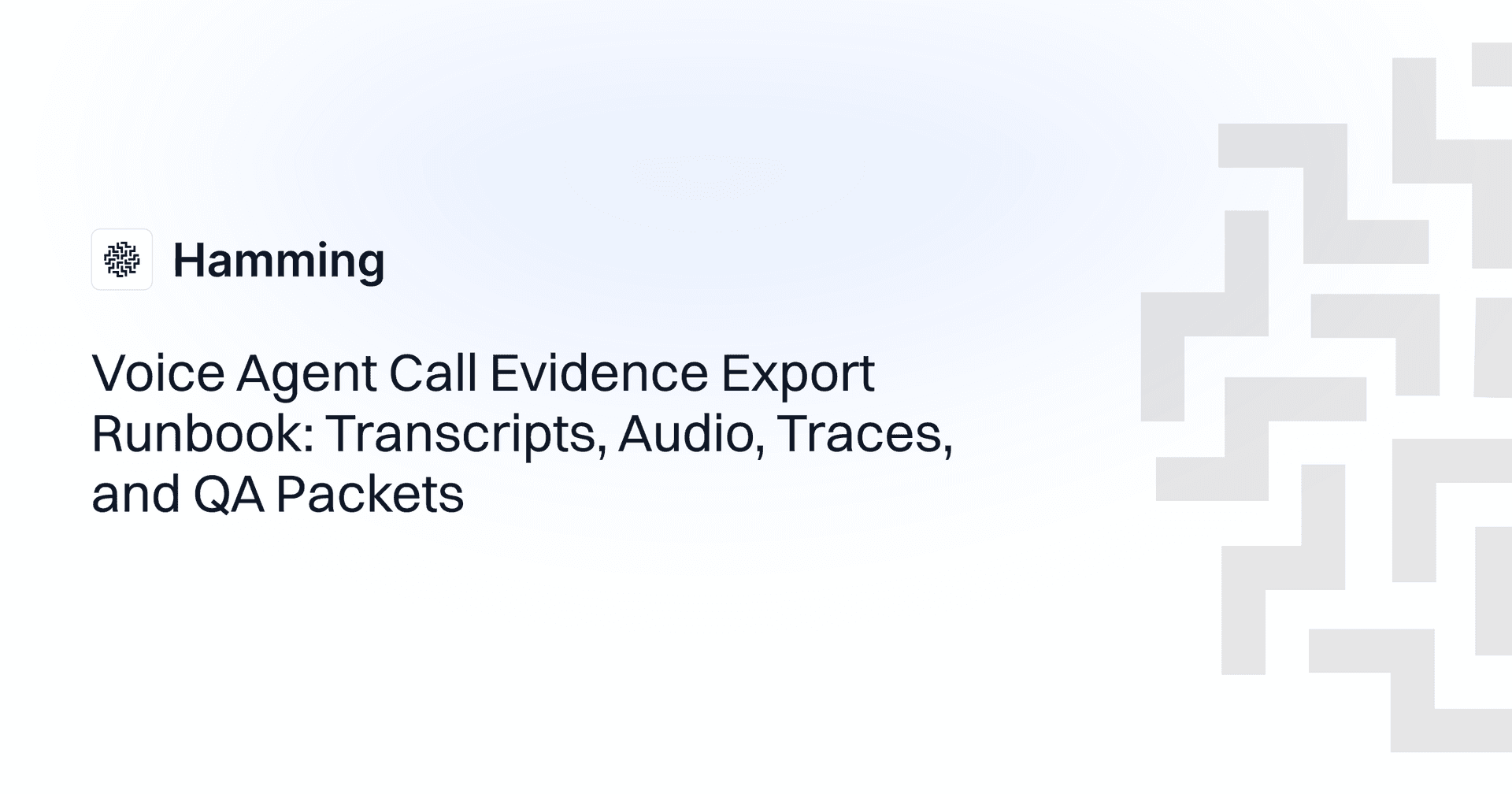 Voice Agent Call Evidence Export Runbook: Transcripts, Audio, Traces, and QA Packets
